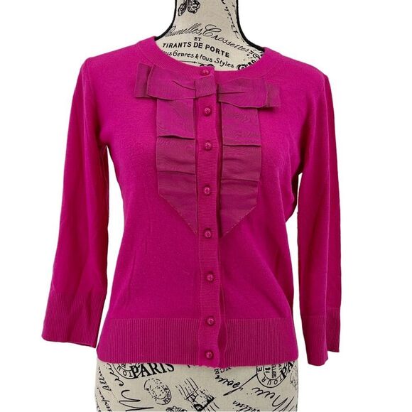Kate Spade New York Live Colorfully Boulevard Button Up Cardigan Pink Size XS - Picture 1 of 10